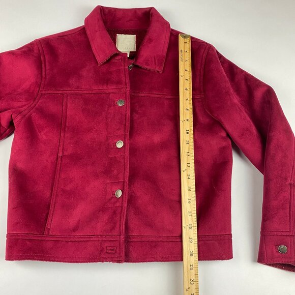 J. Jill Jacket Women's Size Small Faux Suede Burgandy - Picture 13 of 16